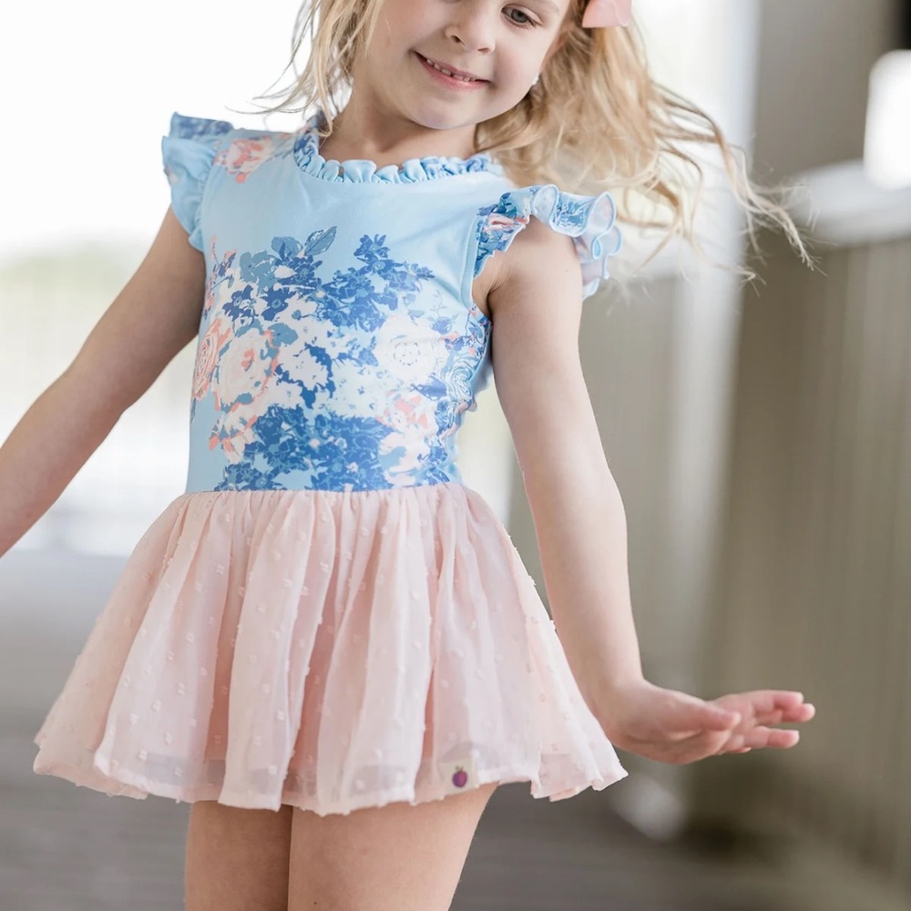 Cheeky Plum Farrah Leotard - Blue Moon Size 6Y
